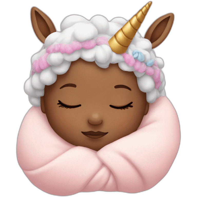 Sleeping Newborn with unicorn headband emoji