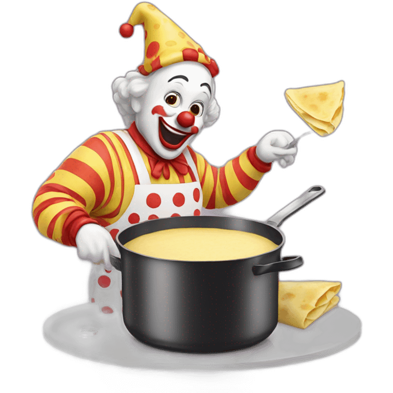 Clown making crepes emoji