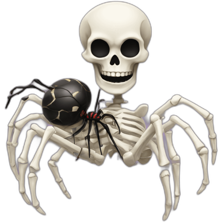 Skeleton riding a spider emoji