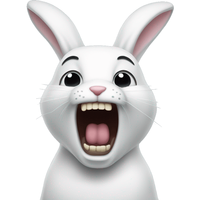 white screaming bunny emoji