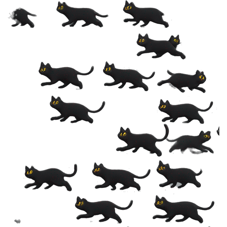 black cat running emoji