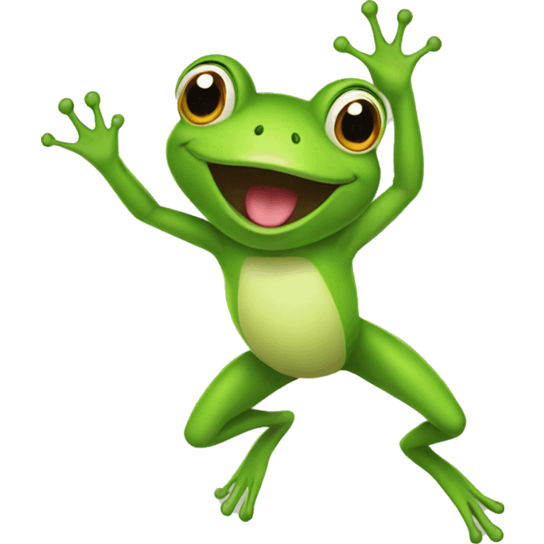 Cute jumping frog  emoji