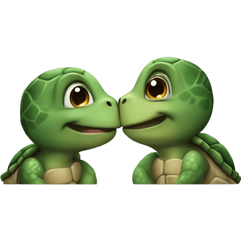 Turtle kiss emoji