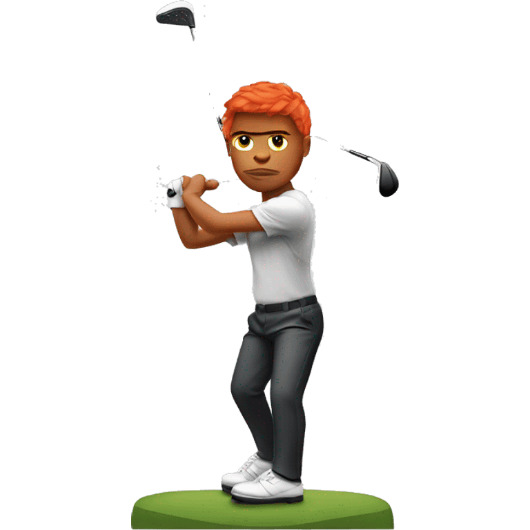 Golfer with muscles red hair emoji