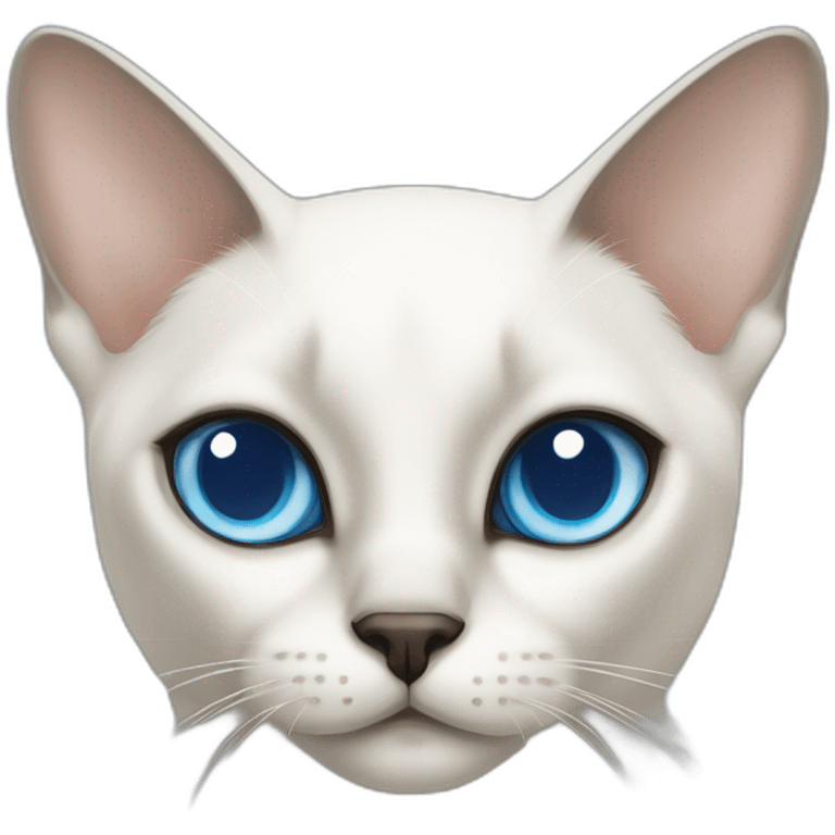 white siamese cat with slanting blue eyes emoji