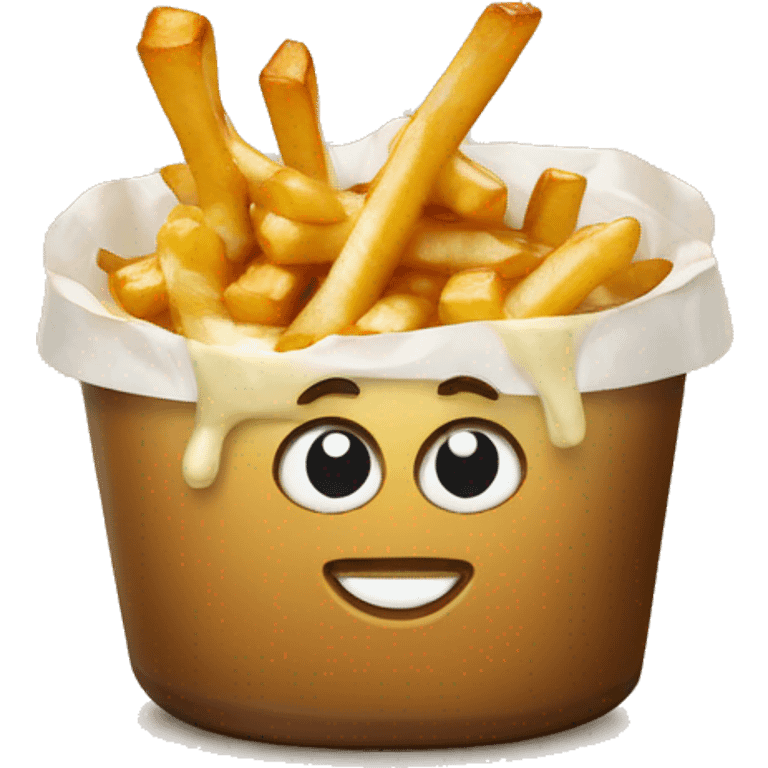 Poutine qui mange une poutine emoji