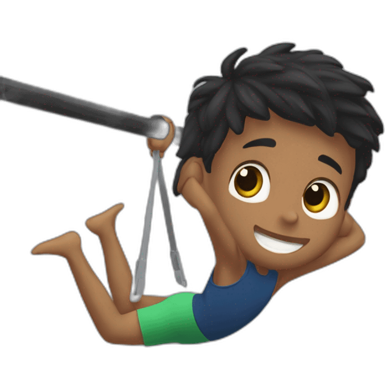 boy mixrace in front lever on drawbar emoji