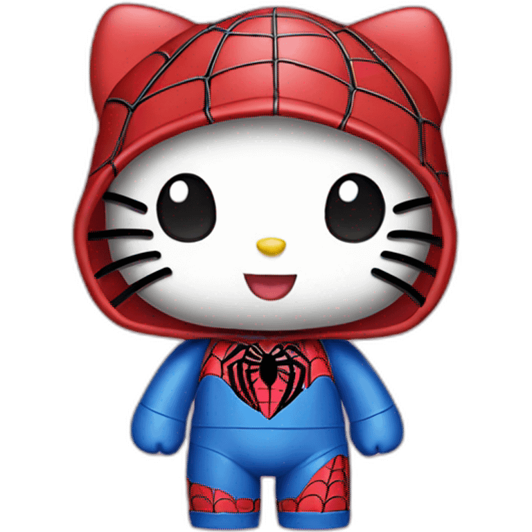 Hello kitty with a spider man cap (very cute) emoji