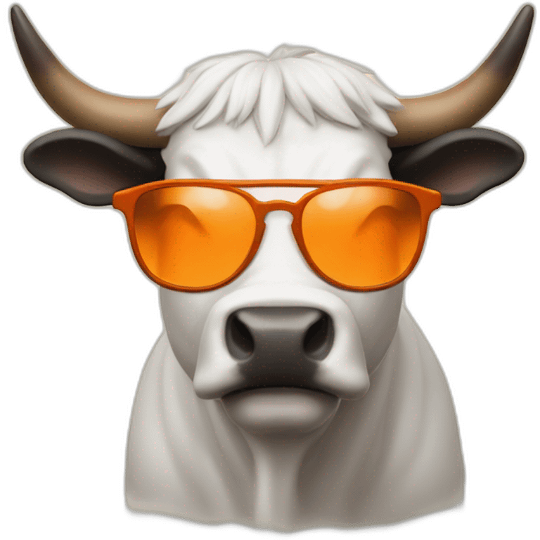 a bull with orange glasses reads a book emoji