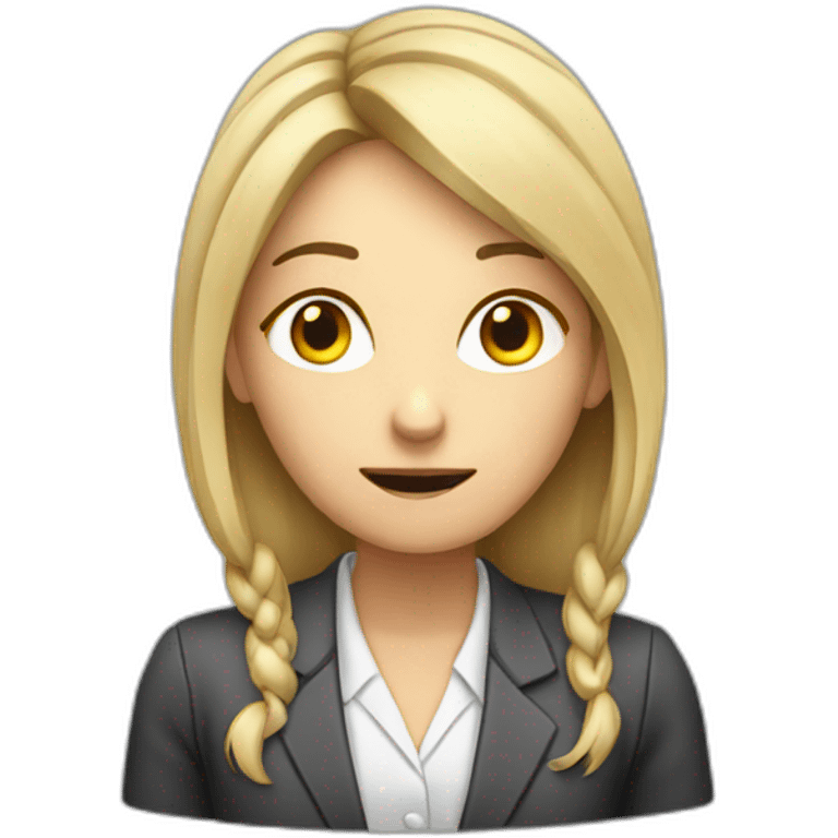 Overwhelmed accountant white female emoji