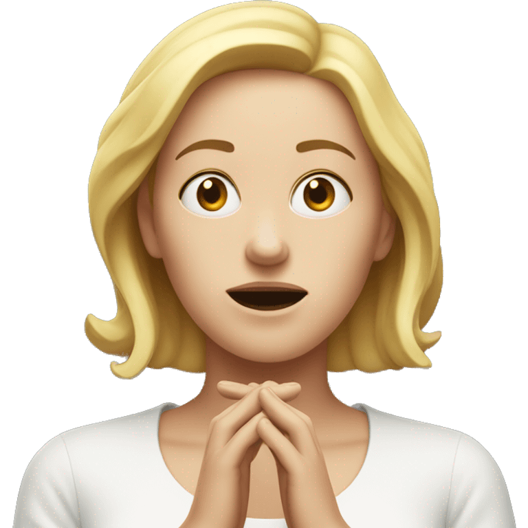 white woman shrugging hands incensed emoji