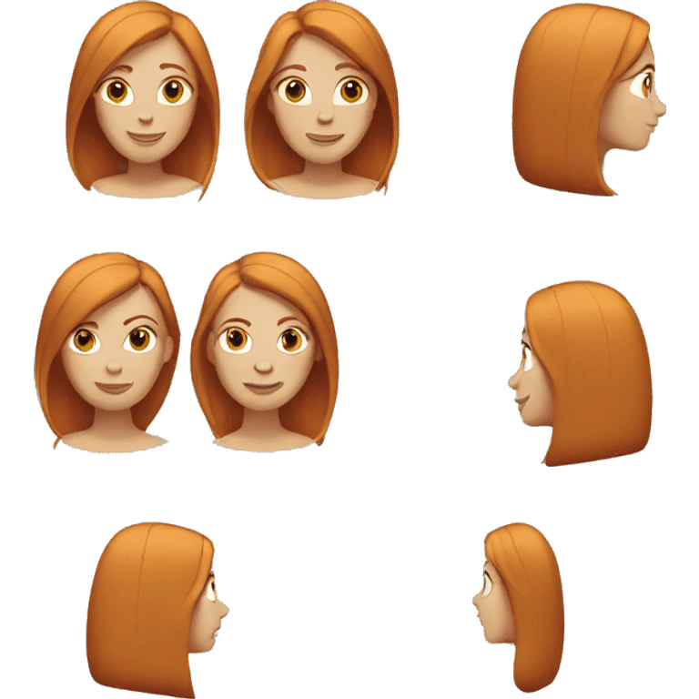 Woman with straight ginger hair emoji