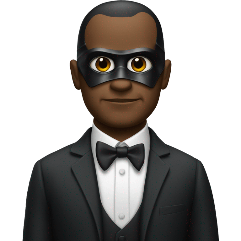 confident man in a suit with Darth Vader helmet emoji