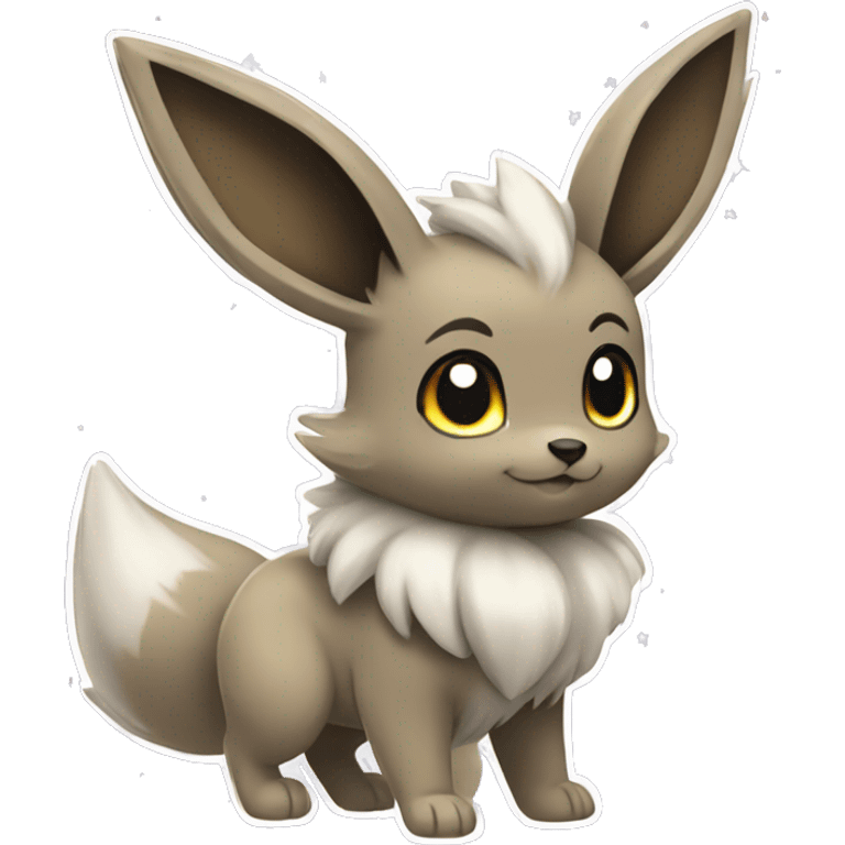 grey eevee pokemon with sparkle emoji