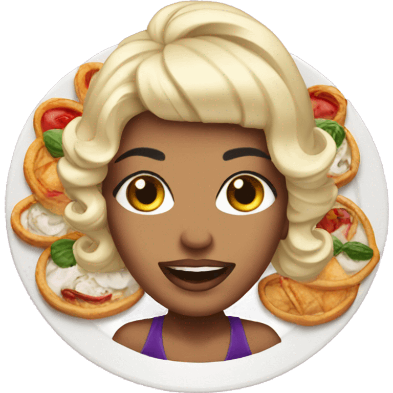 A platter with a drag queen standing on it emoji