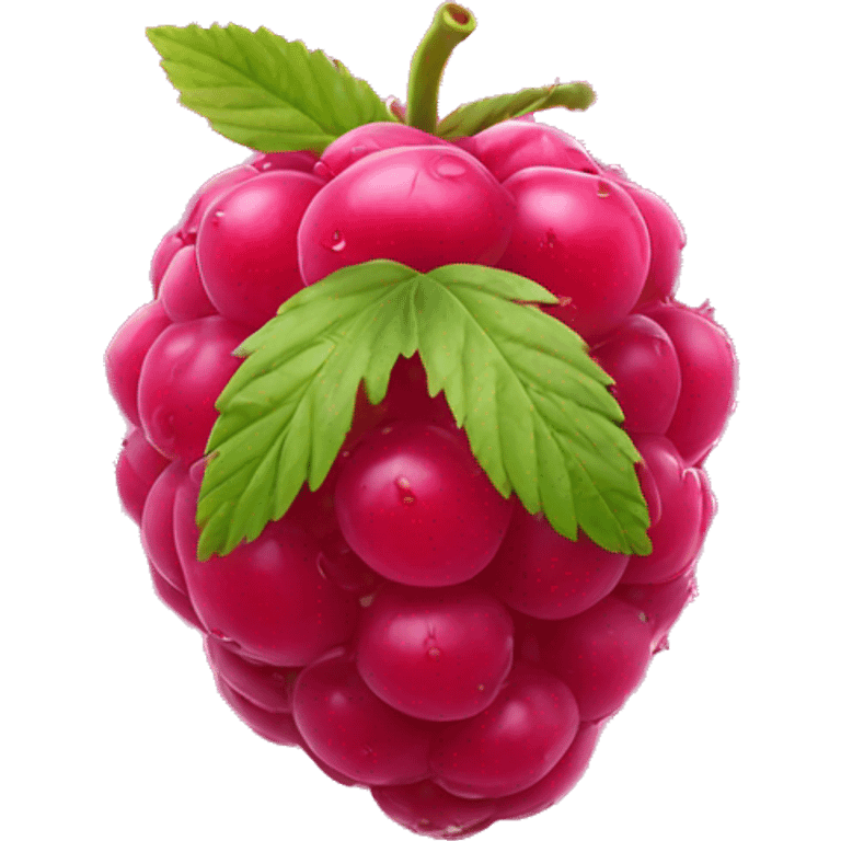 a wet raspberry with tiny ant on it emoji