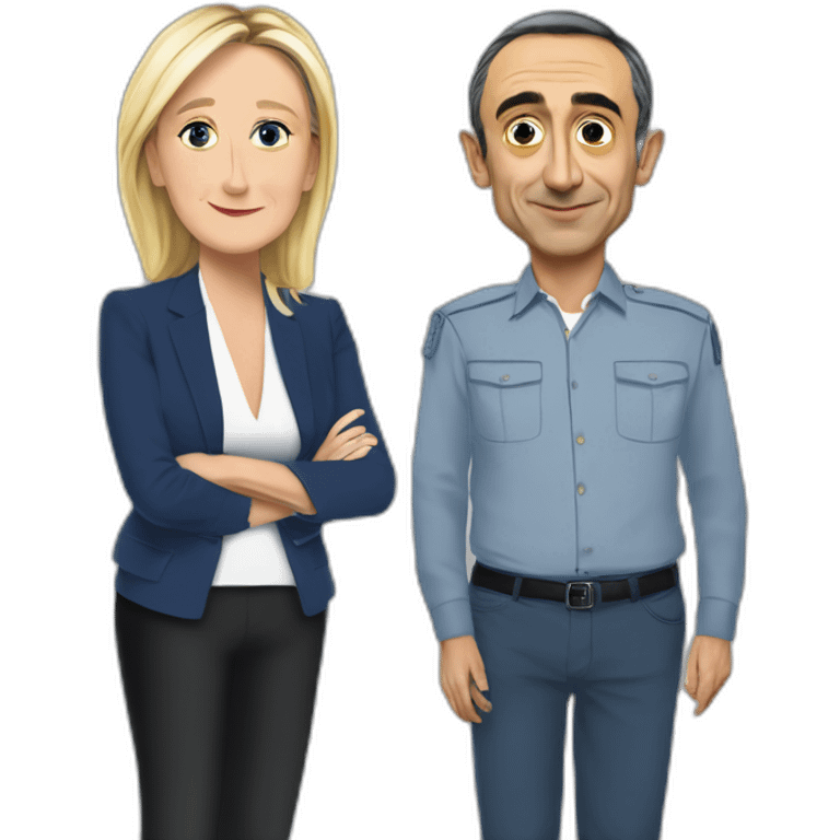 Marine le Pen with Éric Zemmour  emoji