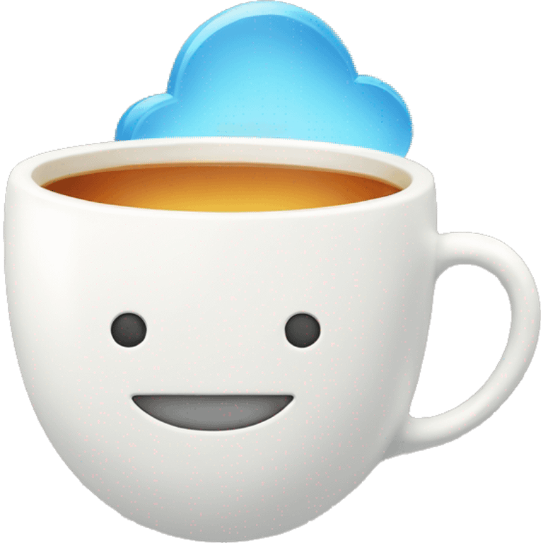 A cup of tea inside a thought bubble  emoji