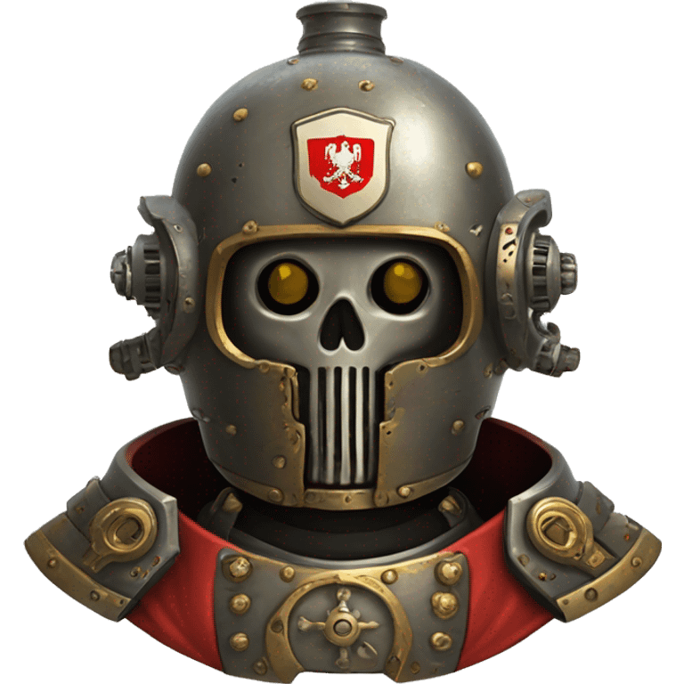 adeptus mechanicus head featuring Russian coats of arms emoji