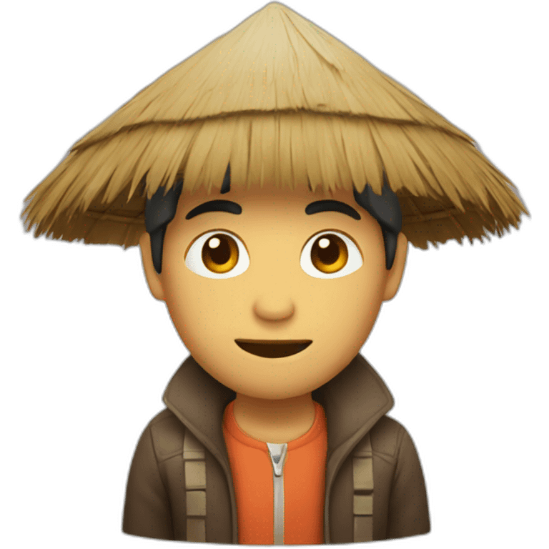 A person with a hut emoji