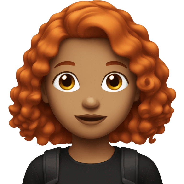 Girl with red hair and black top emoji