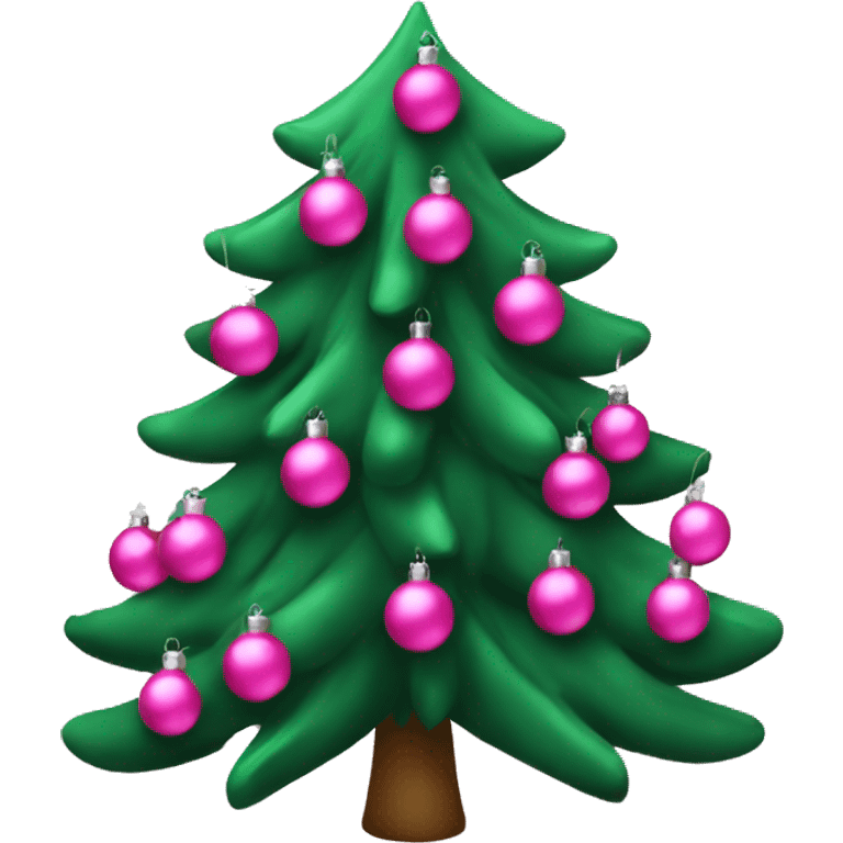 Christmas tree with pink ornaments  emoji