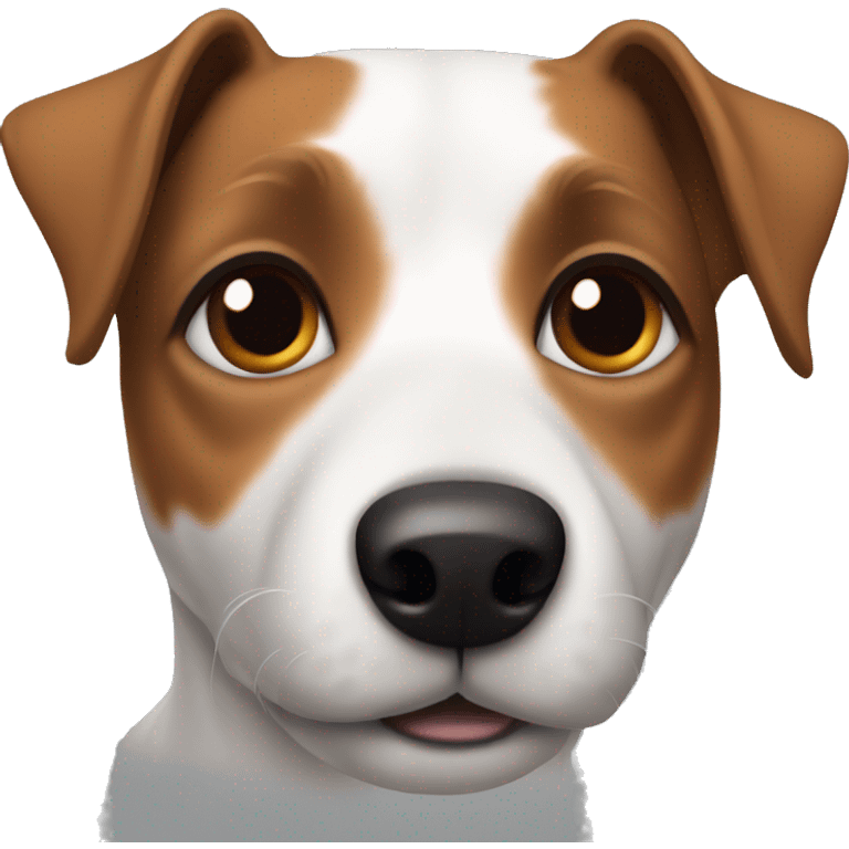 Jack Russell's dog with a brown ear and eye emoji