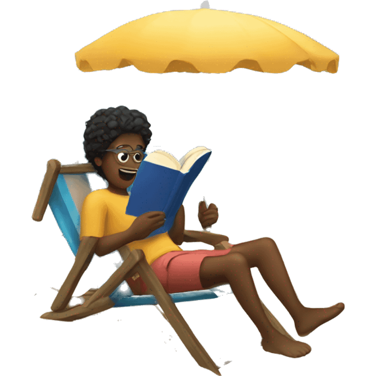 Reading at the beach  emoji