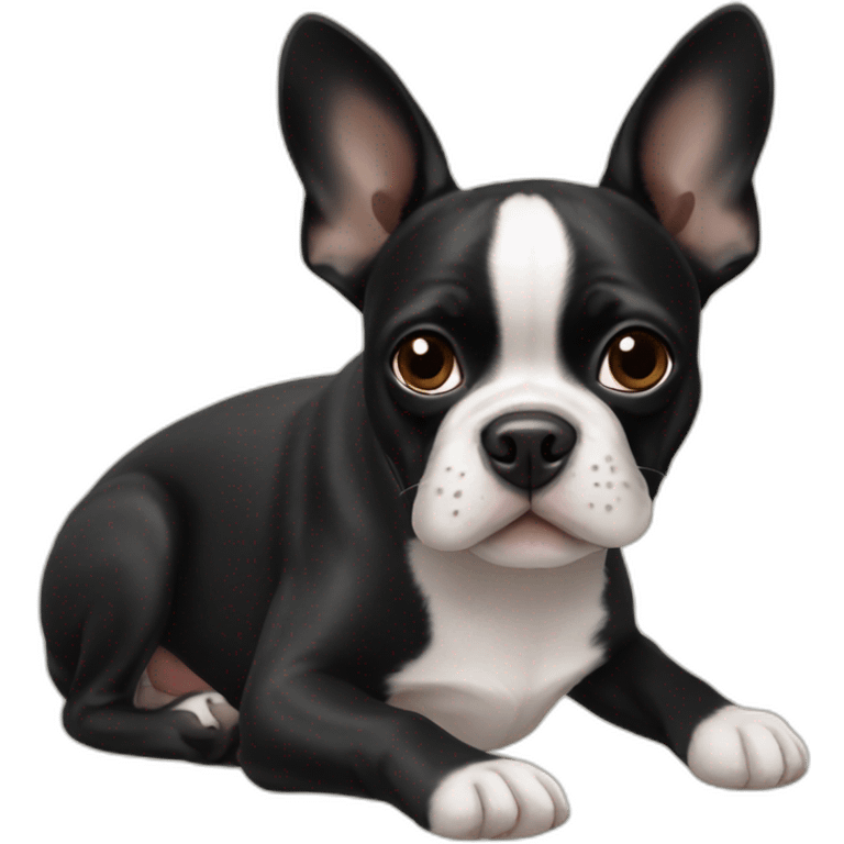 Black Frenchie Boston terrier mix emoji