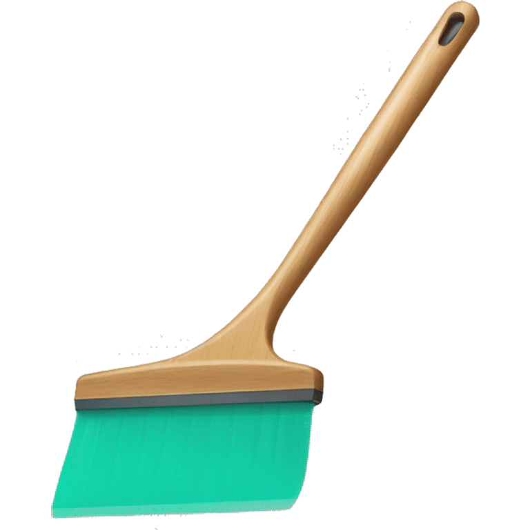 squeegee with long wooden handle emoji