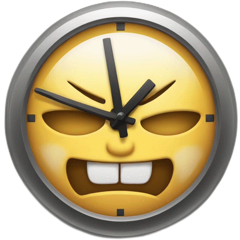 Angey looking at clock emoji