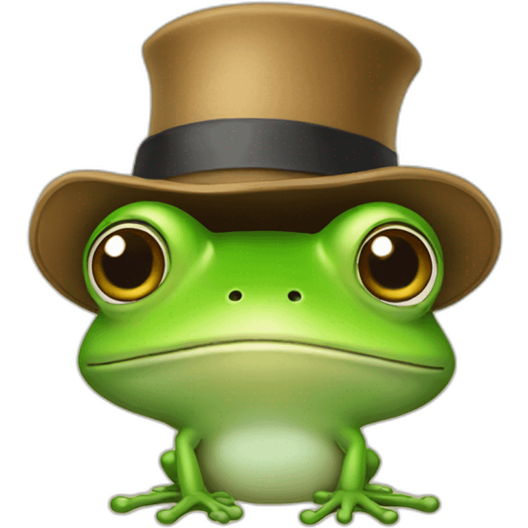 Frog in hat emoji