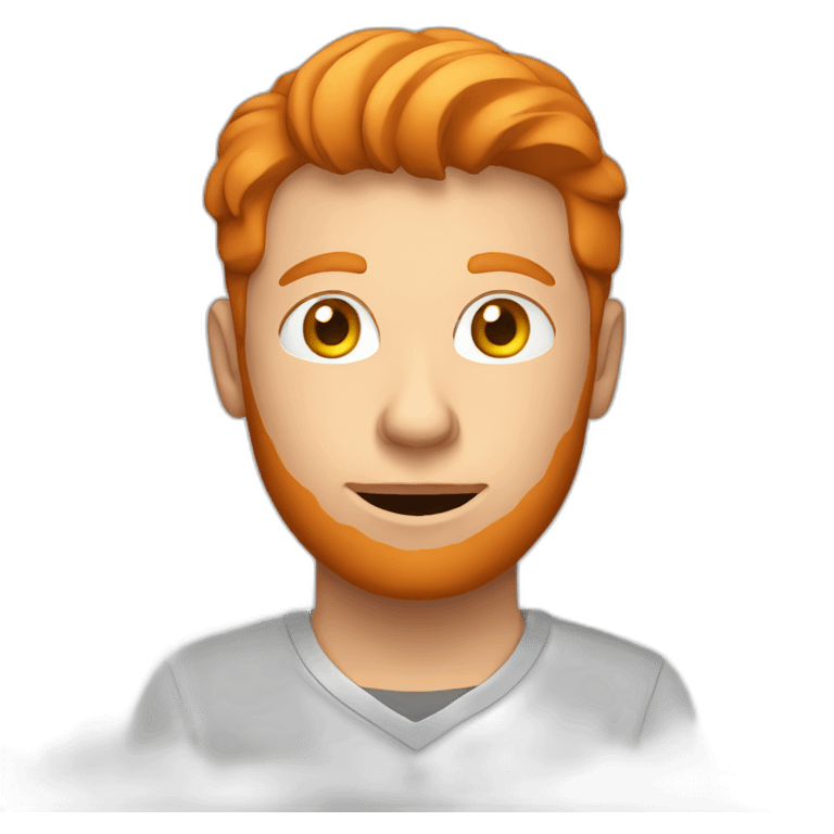 Ginger man on computer emoji