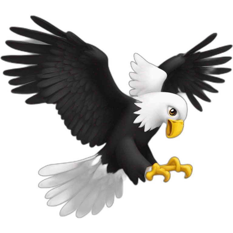 drapeau noire et blanc aigle emoji