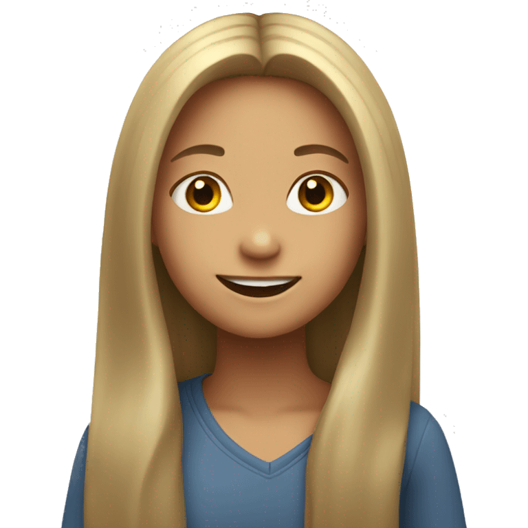 smiling girl with long hair emoji