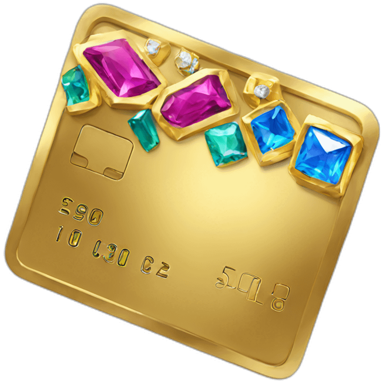 gold credit card with gems emoji