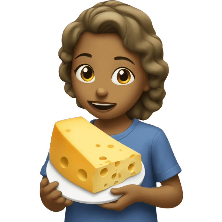 Girl eating cheese emoji