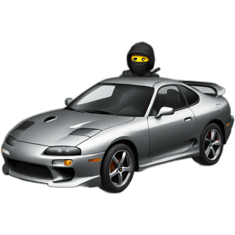 A ninja driving a supra emoji