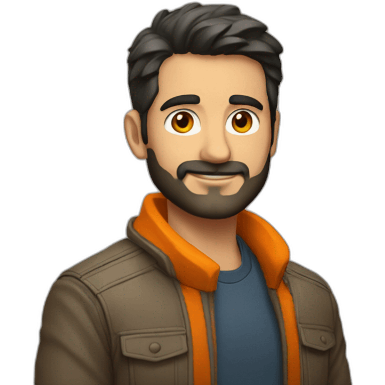 Hombre rubio con chaqueta naranja  emoji