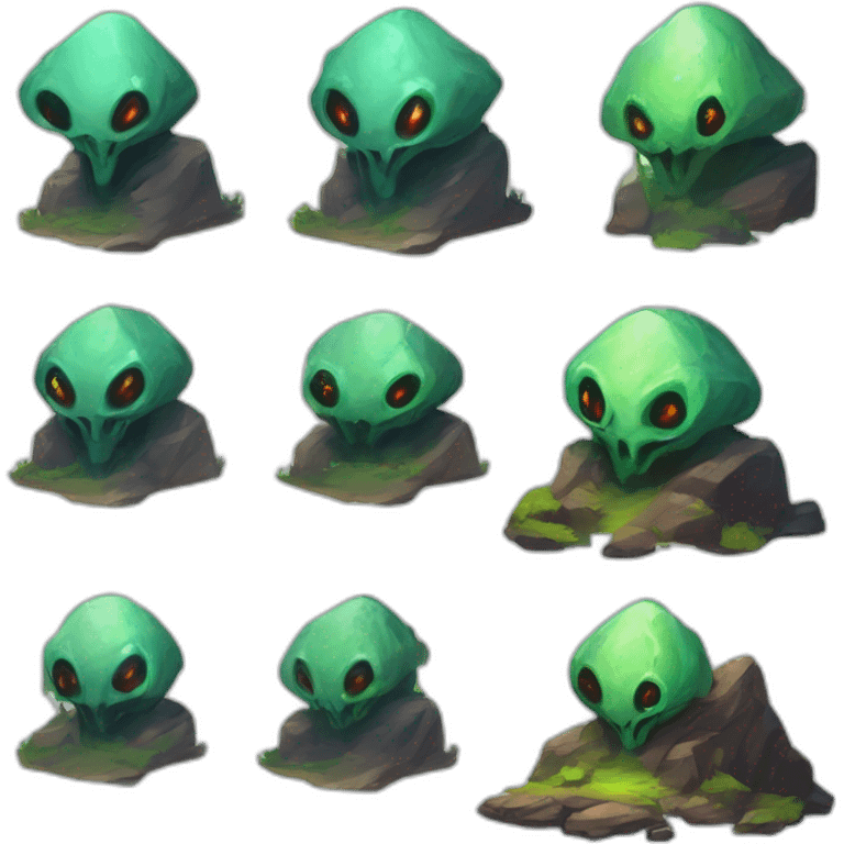 alien mountain creature scifi roguelike rpg style inspired by slay the spire digital art emoji