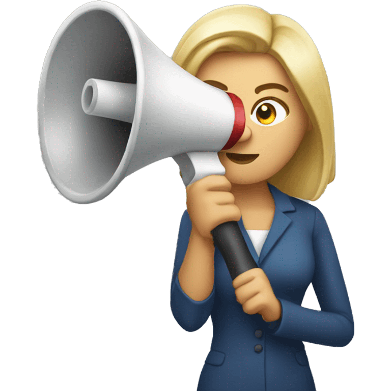 Woman holding a bullhorn emoji