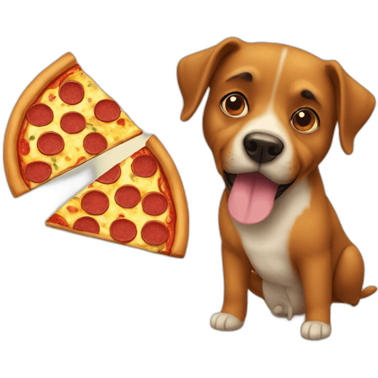 Dog and pizza emoji