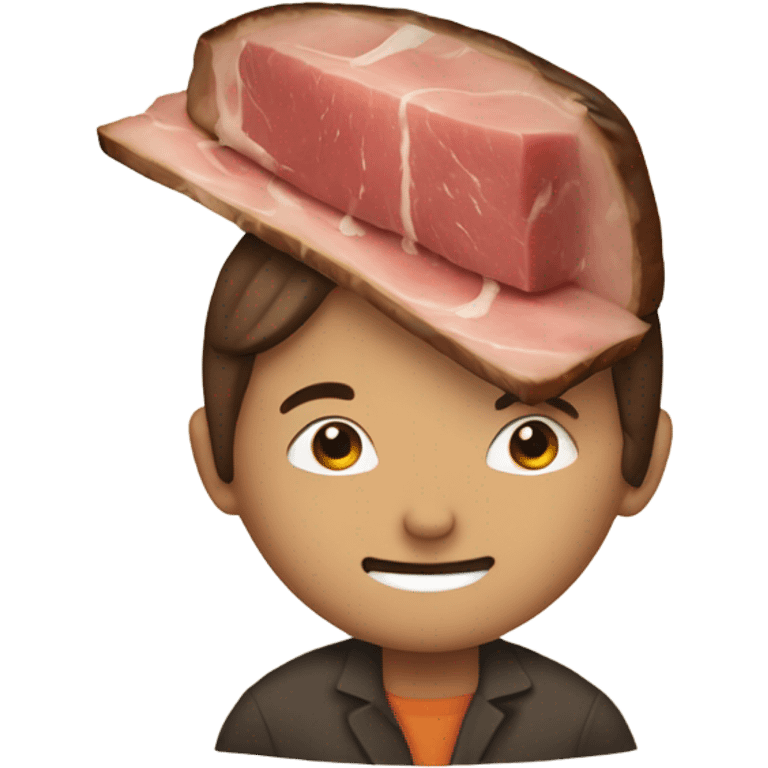 A person who’s head is a slice of roast beef  emoji