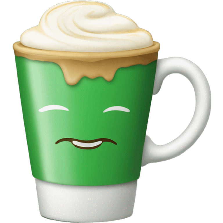 A cappuccino in green cup emoji