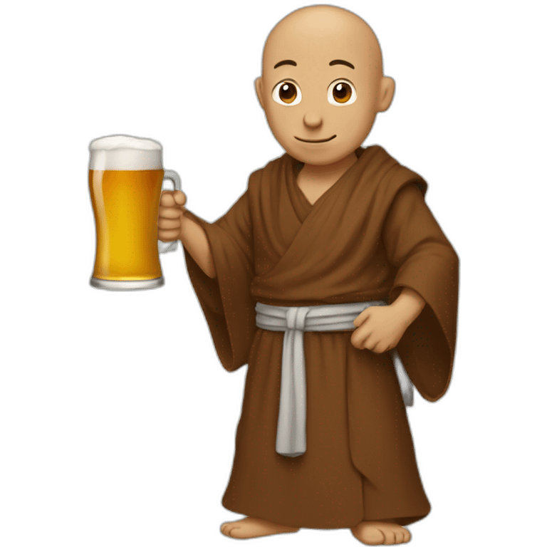 monk with beer emoji