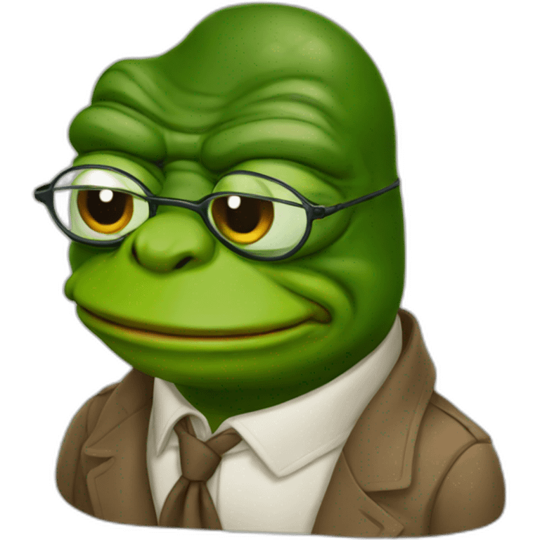 pepe with glass emoji