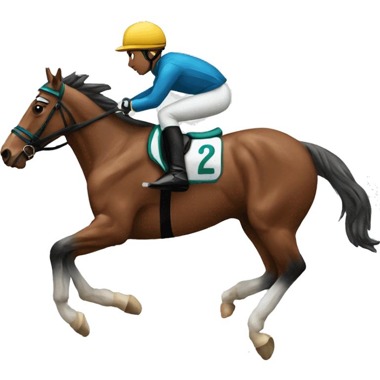 a jockey riding a horse emoji