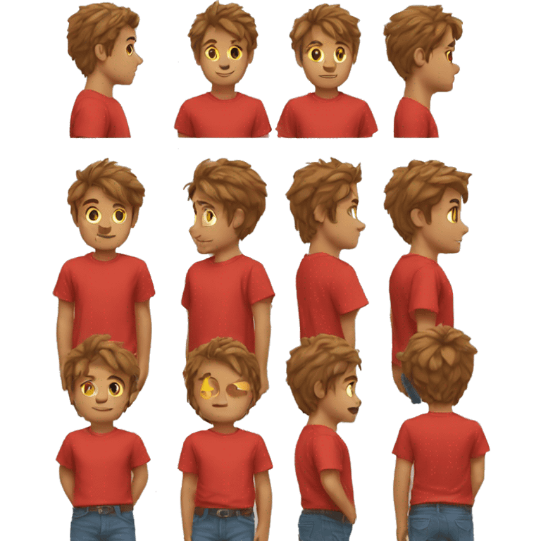 red t shirt boy awesome emoji