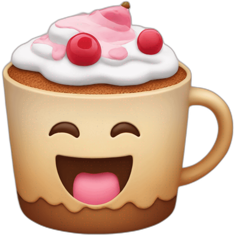 Cake in a mug emoji