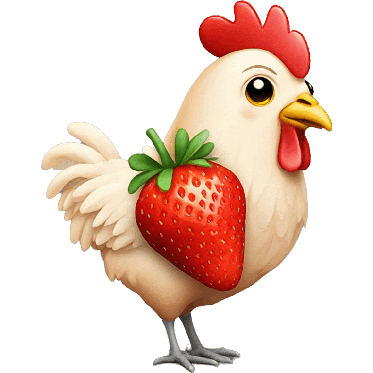 Chicken with a strawberry  emoji